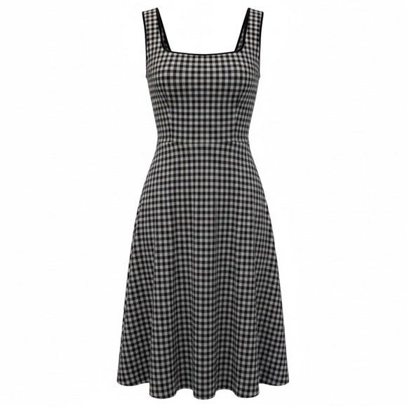Draper James Dresses & Skirts - DRAPER JAMES RSVP Midi Gingham Print Sleeveless Flannel Dress BLK/WHT SZ XXL